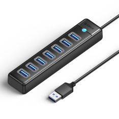 ORICO USB oplader HUB med 7 porte - 5Gbps - 1 meter - Sort
