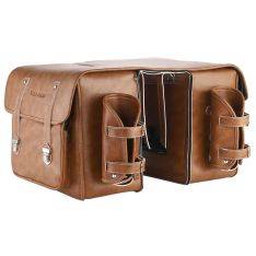 WEST BIKING Læder cykeltaske / Pannier 20L - Til baghjul - Brun