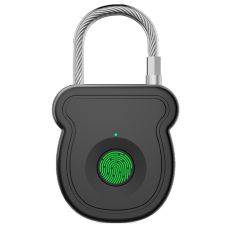 Hængelås med Elektronisk Fingeraftryk - Genopladelig & Keyless - Sort