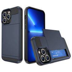 iPhone 14 Pro Max - Armor Hybrid cover med Kortholder - Marineblå