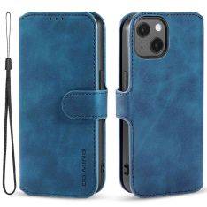 iPhone 14 - DG.MING læder cover / pung - Aftagelig rem - Blå
