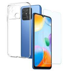 Xiaomi Redmi 10C - NORTHJO gummi cover inkl. Hærdet beskyttelsesglas - Transparent