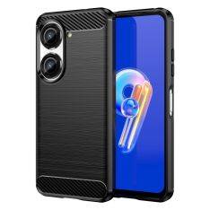 Asus Zenfone 9 5G - Gummi cover - Børstet design - Sort