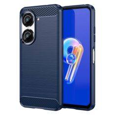 Asus Zenfone 9 5G - Gummi cover - Børstet design - Blå