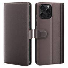 iPhone 16 Pro - Ægte læder cover / pung - Brun