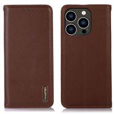 iPhone 16 Pro - KHAZNEH RFID ægte læder cover - Brun