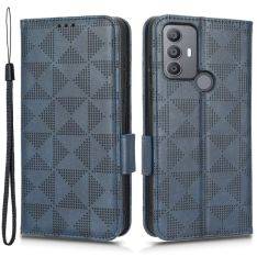 TCL 30 SE/30E / 305/306 - Triangle læder cover med aftagelig strop - Blå