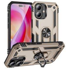 iPhone 16 Plus - Shockproof Hybrid cover med roterbar kickstand - Guld