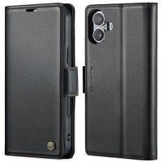 iPhone 16 Plus - CASEME RFID læder cover / pung - Sort