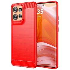 Motorola Edge 50 5G - Gummi cover - Børstet design - Rød