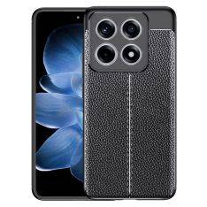 Xiaomi 14T - Gummi cover - Læder look - Sort
