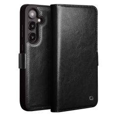 Samsung Galaxy S25 - QIALINO Classic Slim ægte læder cover - Sort