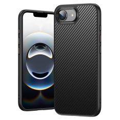 iPhone 17e / 16e - Carbon fleksibel gummi cover - Sort