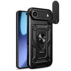 iPhone 17 Air - SLIDE Hybrid cover med kickstand - Sort