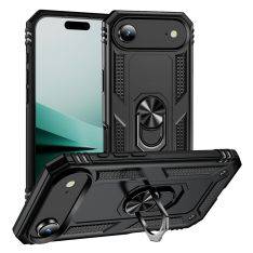 iPhone 17 Air - Armor Hybrid cover med kickstand - Sort