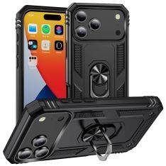 iPhone 17 Pro Max - Armor Hybrid cover med kickstand - Sort