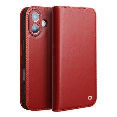 iPhone 17 - QIALINO ægte læder cover / pung - Vinrød