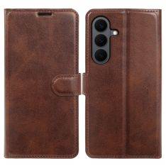 Samsung Galaxy S26 Plus - Vintage læder cover / pung - Mørk brun