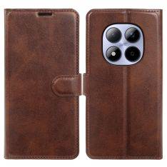 Xiaomi Redmi Note 15 Pro 5G - Vintage læder cover / pung - Mørk brun