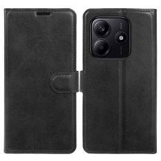 Xiaomi Redmi Note 14 5G - Vintage læder cover / pung - Sort