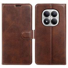 Xiaomi Redmi Note 15 5G / 15 4G - Vintage læder cover / pung - Mørk brun
