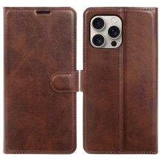 iPhone 16 Pro - Vintage læder cover / pung - Mørk brun