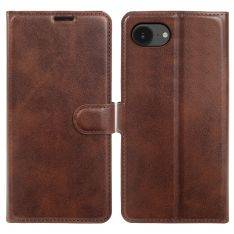 iPhone 17e / 16e - Vintage læder cover / pung - Mørk brun