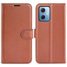 Xiaomi Redmi Note 12 5G - Læder cover / pung - Brun