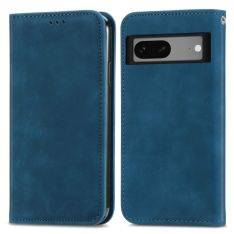 Google Pixel 7a - Flip magnetisk læder cover - Blå