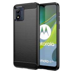 Motorola Moto E13 4G - Gummi cover - Børstet design - Sort