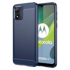 Motorola Moto E13 4G - Gummi cover - Børstet design - Blå