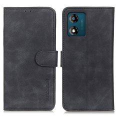 Motorola Moto E13 4G - KHAZNEH læder cover / pung - Sort