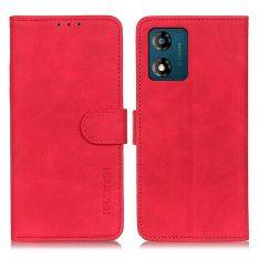 Motorola Moto E13 4G - KHAZNEH læder cover / pung - Rød