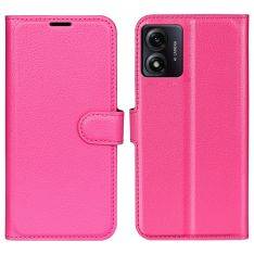 Motorola Moto E13 4G - Læder cover / pung - Rosa