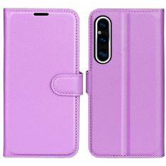 Sony Xperia 1 V - Læder cover / pung - Lilla