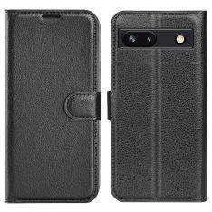 Google Pixel 7a - Læder cover / pung - Sort