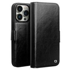 iPhone 14 Pro Max - QIALINO Classic Slim ægte læder cover - Sort