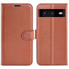 Google Pixel 8 - Læder cover / pung - Brun