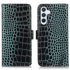 Samsung Galaxy S23 FE - RFID læder cover - krokodille design - Grøn