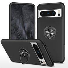 Google Pixel 8 - Shockproof Hybrid cover med kickstand - Sort