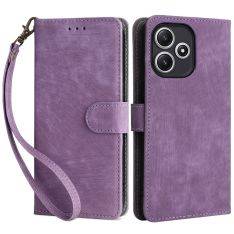 Xiaomi Redmi 12 5G - RFID læder cover / pung - aftagelig strop - Lilla