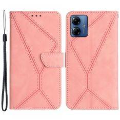 vMotorola Moto G54 5G - HT05 læder cover / pung - Pink