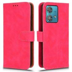 Motorola Edge 40 Neo 5G - Classic læder cover - Rosa