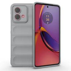 Motorola G84 5G - Wave gummi cover - Lysegrå