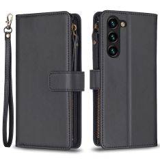 Samsung Galaxy S24 Plus - Læder cover / Pung - Lomme m/ lynlås - Sort