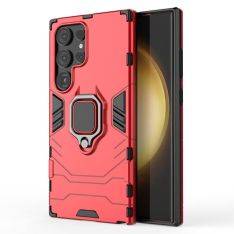 Samsung Galaxy S24 Ultra - Shockproof Hybrid cover med kickstand - Rød