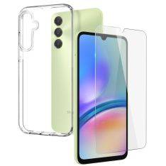 Samsung Galaxy A05s 4G - NORTHJO gummi cover - inkl. Hærdet beskyttelsesglas