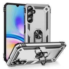 Samsung Galaxy A05s 4G - Shockproof Hybrid cover m/kickstand - Sølv