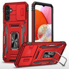 Samsung Galaxy A15 4G - Armor Slide Hybrid cover med Kickstand - Rød