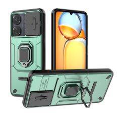 Xiaomi Redmi 13C 4G - Armor Slide Hybrid cover med Kickstand - Grøn